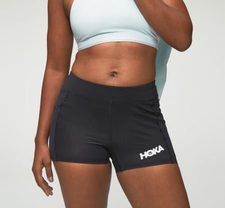 Hoka One One Performance Knit 3" Short - Bermudas Mulher Pretas | PT-IY6PVJw